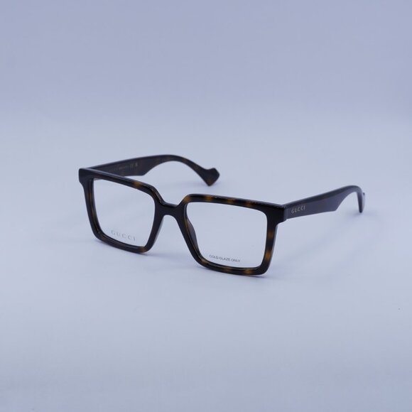 Gucci GG1540O 002 Eyeglasses Dark Havana 52mm Square Frame - Picture 1 of 9